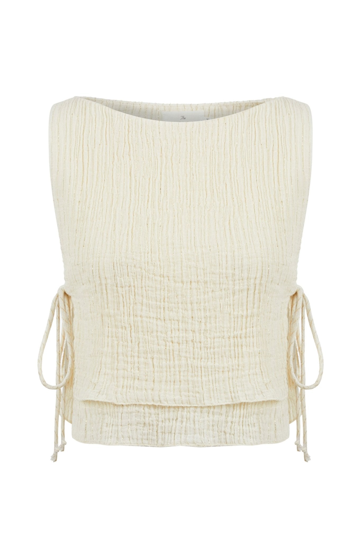 Mia Side Ties Top Oatmeal - The Handloom