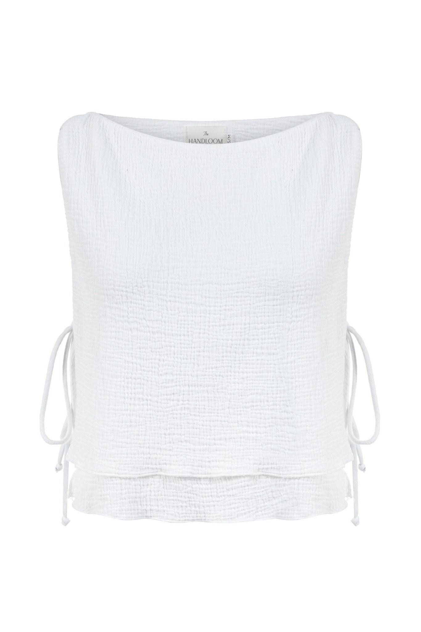 Mia Side Ties Top White - The Handloom