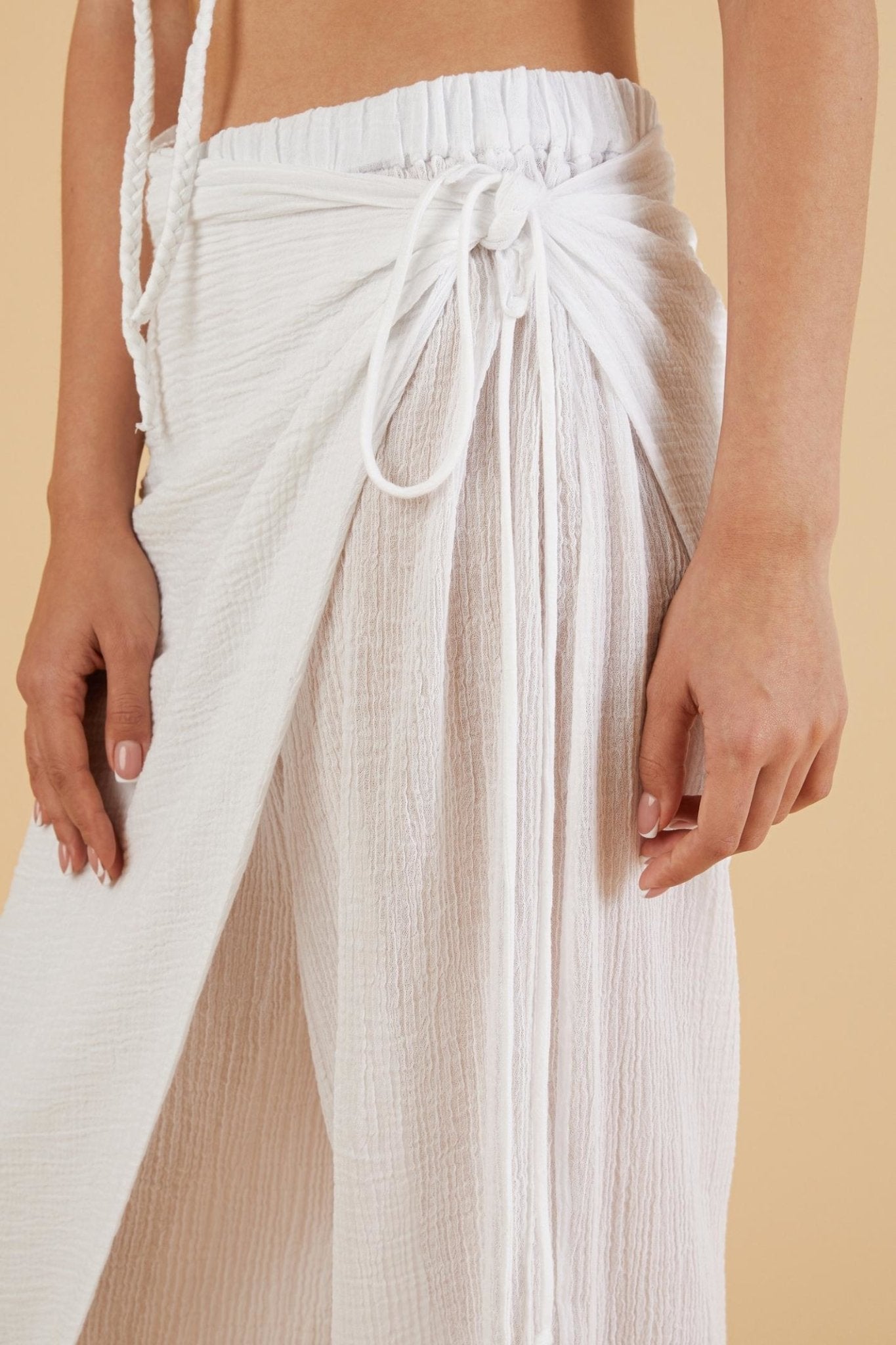 Nala Beach Pants White - The Handloom
