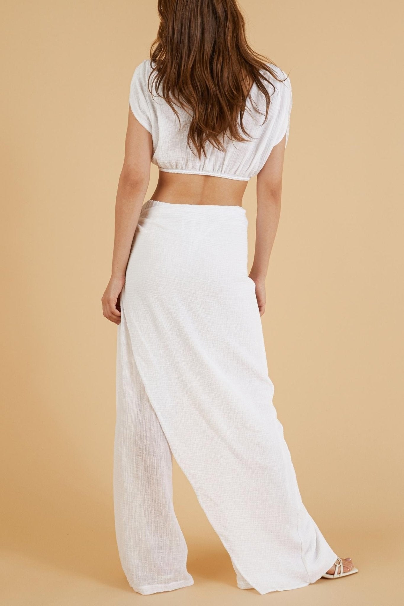 Nala Beach Pants White - The Handloom
