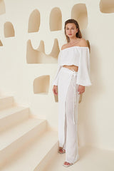 Nala Beach Pants White - The Handloom