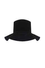 Playa Contrast Stitch Bucket Hat Black - The Handloom