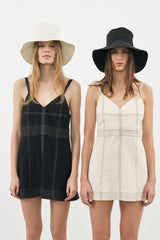 Playa Contrast Stitch Bucket Hat Black - The Handloom