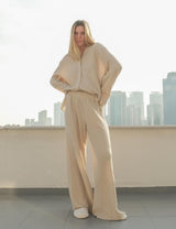 Skye Palazzo Pants Oatmeal - The Handloom