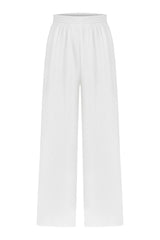 Skye Palazzo Pants White - The Handloom