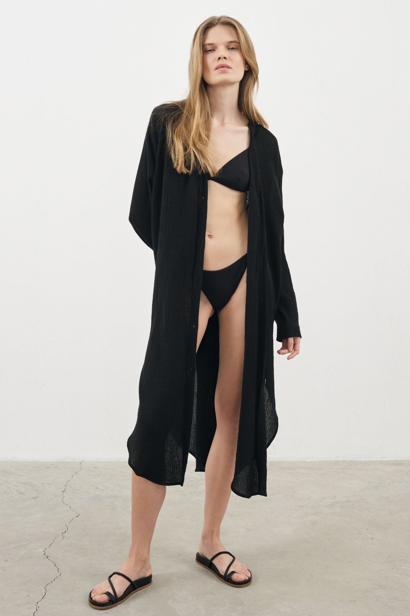 Terra Shirt Dress Black - The Handloom